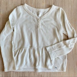 Abercrombie Girls Peplum Waffle Shirt Size 7/8